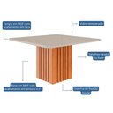 Ver imagem 2 de Mesa de Jantar Ana Quadrada 1 Tampo em Mdf 130x130cm Cozinha Moderna Cinamomo/off White - Cimol