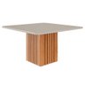 Mesa de Jantar Ana Quadrada 1 Tampo em Mdf 130x130cm Cozinha Moderna Cinamomo/off White - Cimol - 1