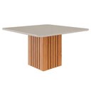 Ver imagem 1 de Mesa de Jantar Ana Quadrada 1 Tampo em Mdf 130x130cm Cozinha Moderna Cinamomo/off White - Cimol