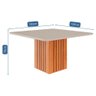 Mesa de Jantar Ana Quadrada 1 Tampo em Mdf 130x130cm Cozinha Moderna Cinamomo/off White - Cimol - 5