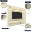 Ver imagem 6 de Painel para TV até 90 Polegadas 100% MDF com LED 219CMX195CM 1 Prateleira Royal Branco