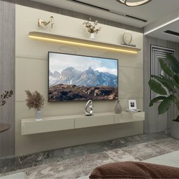 Painel para Tv até 90 Polegadas com Led 1 Prateleira 220cm Royal 100% MDF - 7