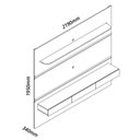 Ver imagem 3 de Painel para TV até 90 Polegadas 100% MDF com LED 219CMX195CM 1 Prateleira Royal Branco