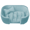 Cama para Cachorro Pet Sofá Gato Pé Palito Caminha Confortável com Almofada Veludo Azul Turquesa - 2