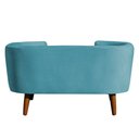 Ver imagem 3 de Cama para Cachorro Pet Sofá Gato Pé Palito Caminha Confortável com Almofada Veludo Azul Turquesa
