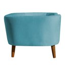 Ver imagem 5 de Cama para Cachorro Pet Sofá Gato Pé Palito Caminha Confortável com Almofada Veludo Azul Turquesa