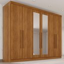 Ver imagem 1 de Guarda-Roupa Casal 100% MDF com Espelhos 6 Portas e 6 Gavetas 274cm Multimóveis Cinamomo