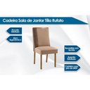 Ver imagem 4 de Conjunto Sala de Jantar Tilia C/ Tampo Madeirado C/ Vidro Canto Curvo 120x80cm e 4 Cadeiras Tilia