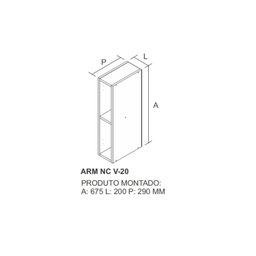 Armário Nicho Vertical para Cozinha 20cm 100% Mdf Inova Ng Itatiaia - 3