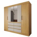 Ver imagem 3 de Guarda-roupa Casal Honey 4 Portas 6 Gavetas com Espelho - Panorama Móveis