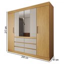 Ver imagem 4 de Guarda-roupa Casal Honey 4 Portas 6 Gavetas com Espelho - Panorama Móveis