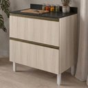 Ver imagem 2 de Balcao com Tampo 2 Gavetoes MDF 80 cm Kali 1641222 Bianco Toq Nicioli