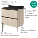 Ver imagem 4 de Balcao com Tampo 2 Gavetoes MDF 80 cm Kali 1641222 Bianco Toq Nicioli