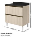 Ver imagem 3 de Balcao com Tampo 2 Gavetoes MDF 80 cm Kali 1641222 Bianco Toq Nicioli