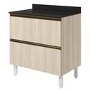 Ver imagem 1 de Balcao com Tampo 2 Gavetoes MDF 80 cm Kali 1641222 Bianco Toq Nicioli