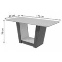 Ver imagem 2 de Mesa de Sala Jantar Apogeu Plus + Tampo Madeirado Vidro 170x90cm Rovere/Off White - Lopas