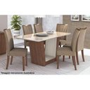 Ver imagem 6 de Mesa de Sala Jantar Apogeu Plus + Tampo Madeirado Vidro 170x90cm Rovere/Off White - Lopas