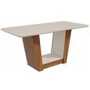 Ver imagem 1 de Mesa de Sala Jantar Apogeu Plus + Tampo Madeirado Vidro 170x90cm Rovere/Off White - Lopas