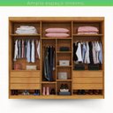 Ver imagem 2 de Guarda-Roupa 3 Portas 6 Gavetas Siena Marrom/Cinamomo/Off-White Flex