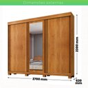 Ver imagem 4 de Guarda-Roupa 3 Portas 6 Gavetas Siena Marrom/Cinamomo/Off-White Flex