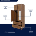 Ver imagem 6 de Guarda-roupa Solteiro com Espelho 4 Portas 2 Gavetas Teresina