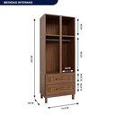 Ver imagem 3 de Guarda-roupa Solteiro com Espelho 4 Portas 2 Gavetas Teresina