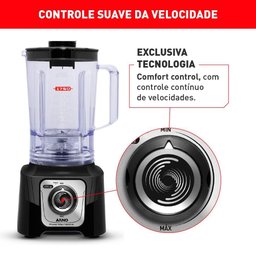 Liquidificador Arno Power Max Ln65 com 15 Velocidades e Jarra 3,1 Litros Preto - 3