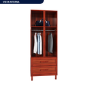 Ver imagem 5 de Guarda-Roupa Solteiro com Espelho 4 Portas 2 Gavetas Teresina Vermelho/Mel