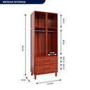 Ver imagem 3 de Guarda-roupa Solteiro com Espelho 4 Portas 2 Gavetas Teresina