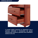 Ver imagem 7 de Guarda-Roupa Solteiro com Espelho 4 Portas 2 Gavetas Teresina Vermelho/Mel