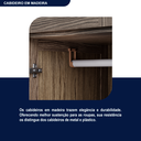 Ver mais imagens de Guarda-Roupa Solteiro com Espelho 4 Portas 2 Gavetas Teresina Marrom/Imbuia