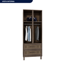 Ver imagem 5 de Guarda-Roupa Solteiro com Espelho 4 Portas 2 Gavetas Teresina Marrom/Imbuia