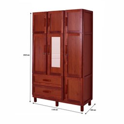 Guarda-roupa Solteiro com Espelho 7 Portas 2 Gavetas Fortaleza - 3