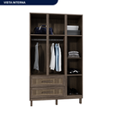 Ver imagem 5 de Guarda-roupa Solteiro com Espelho 7 Portas 2 Gavetas Fortaleza