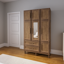 Ver imagem 1 de Guarda-roupa Solteiro com Espelho 7 Portas 2 Gavetas Fortaleza