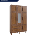 Ver imagem 3 de Guarda-Roupa Solteiro com Espelho 7 Portas 2 Gavetas Fortaleza Bege/Ypê
