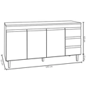 Ver imagem 2 de Balcão de Cozinha Gabinete 150cm Andréia sem Tampo Ajl Móveis:branco