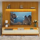 Ver imagem 7 de Rack com Painel Ripado para Tv até 90 Polegadas Led 3 Gavetas com Pés Madeira 260cm Nobre/requinte 100% MDF
