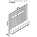 Ver imagem 4 de Rack com Painel Ripado para TV até 90 Polegadas com LED 100% MDF 260CMX308CM Pés em Madeira Maciça 3 Gavetas Nobre Requinte Marrom