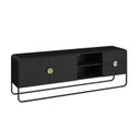 Ver imagem 7 de Kit Aparador e Rack Orgânico Pé Metal Luna Preto/Nero