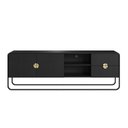 Ver mais imagens de Kit Aparador e Rack Orgânico Pé Metal Luna Preto/Nero