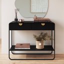 Ver imagem 6 de Kit Aparador e Rack Orgânico Pé Metal Luna Preto/Nero