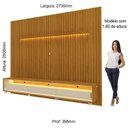 Ver imagem 5 de Rack com Painel Ripado para TV até 90 Polegadas com LED 100% MDF 260CMX250CM 3 Gavetas com Rodízios Nobre Requinte Yescasa Marrom