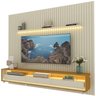 Rack com Painel Ripado para Tv até 90 Polegadas Led 3 Gavetas com Rodízios 260cm Nobre/requinte 100% MDF - 8