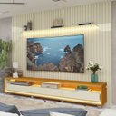 Ver imagem 2 de Rack com Painel Ripado para Tv até 90 Polegadas Led 3 Gavetas com Rodízios 260cm Nobre/requinte 100% MDF