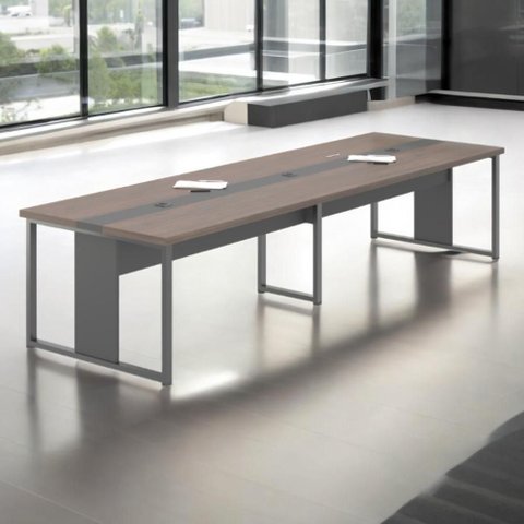 Mesa para Sala de Reunião 6 Lugares Cancún Freijó Preto