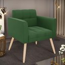 Ver imagem 3 de Poltrona Elisa Suede Pés Palito Natural - D'Rossi Cor Verde