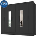 Ver imagem 3 de Guarda-Roupa Casal 100% MDF com Espelho 8 Portas 4 Gavetas Jatobá Yescasa Preto