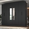 Guarda-roupa Casal 100% MDF com Espelho 8 Portas 4 Gavetas Jatobá Yescasa  - 1
