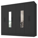 Ver imagem 2 de Guarda-Roupa Casal 100% MDF com Espelho 8 Portas 4 Gavetas Jatobá Yescasa Preto